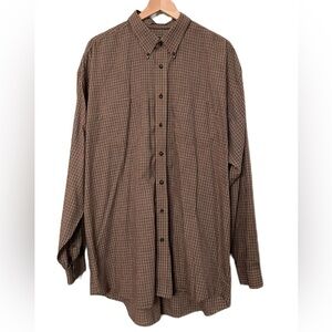 ⭐️ Van Heusen Long-Sleeve Button-Down Shirt | Lightweight | Brown Plaid | 2XLT